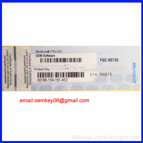 Blue Sticker for Windows 7 Professional Key with COA Label